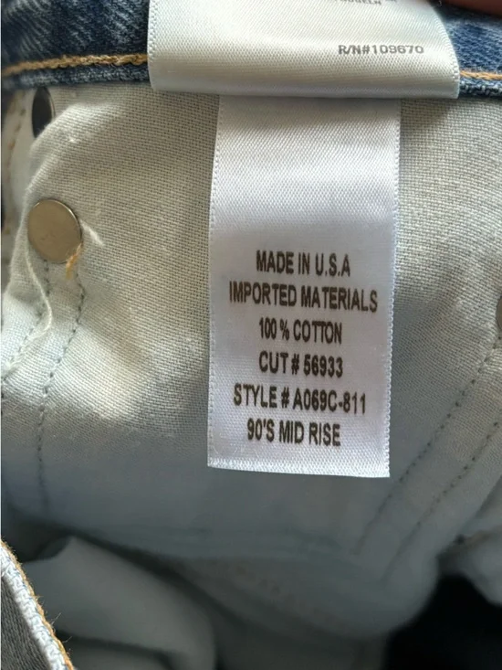 AGOLDE 90s Mid Rise Loose Fit Jean Blue Distressed Size 25 - Picture 12 of 13